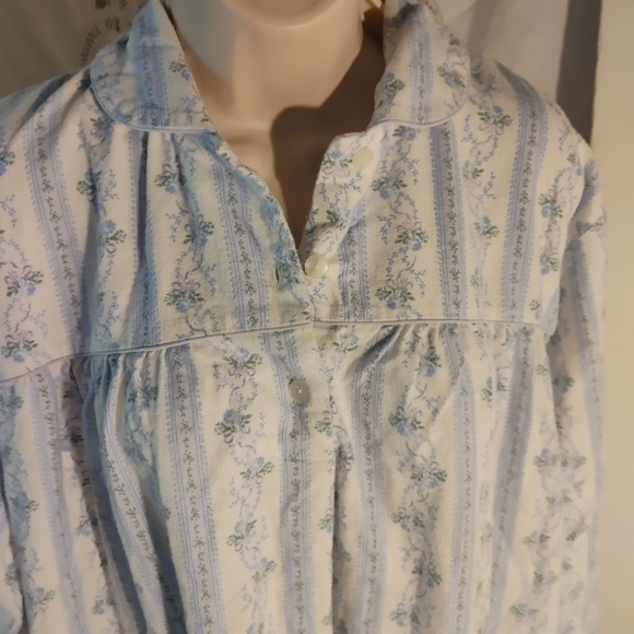 USA Fundamentals Night Gown Blue Design Size 2x Cotton 2 Button Pocket - Picture 4 of 11